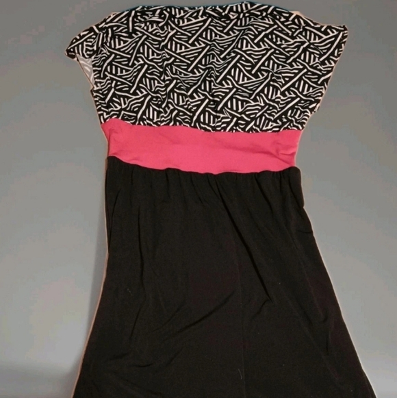 Vintage Jonathan Martin Monochrome Patterned Dress Size 6 Stretch - Picture 3 of 3